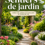 Sentier de jardin en gravier bordé de fleurs colorées