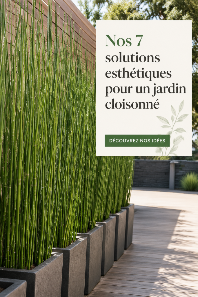 Un jardin cloisonné avec des haies bien entretenues et des espaces cosy.
