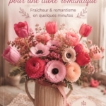 Arrangement floral coloré sur une table romantique pour la Saint-Valentin