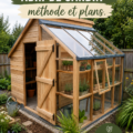 Abri de jardin en bois, pratique et joli, dans un jardin verdoyant.