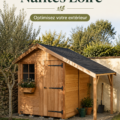 Abris de jardin en bois élégants dans un jardin nantais