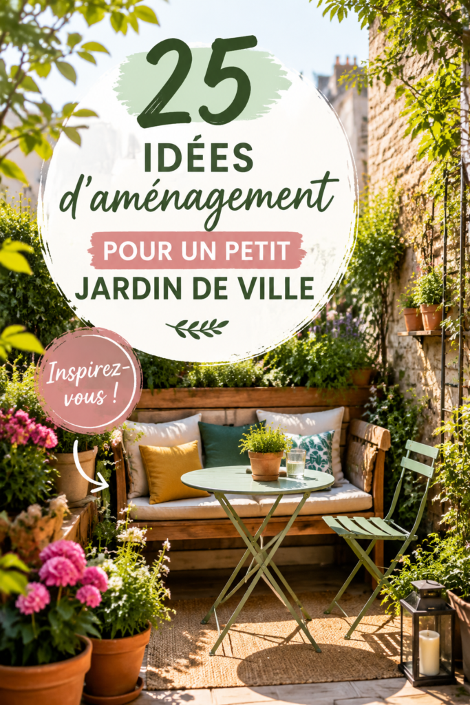 Un petit jardin urbain aménagé avec des plantes et des meubles respirant le confort