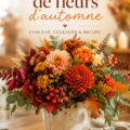 Bouquet d'automne coloré avec des dahlias et des feuilles dorées