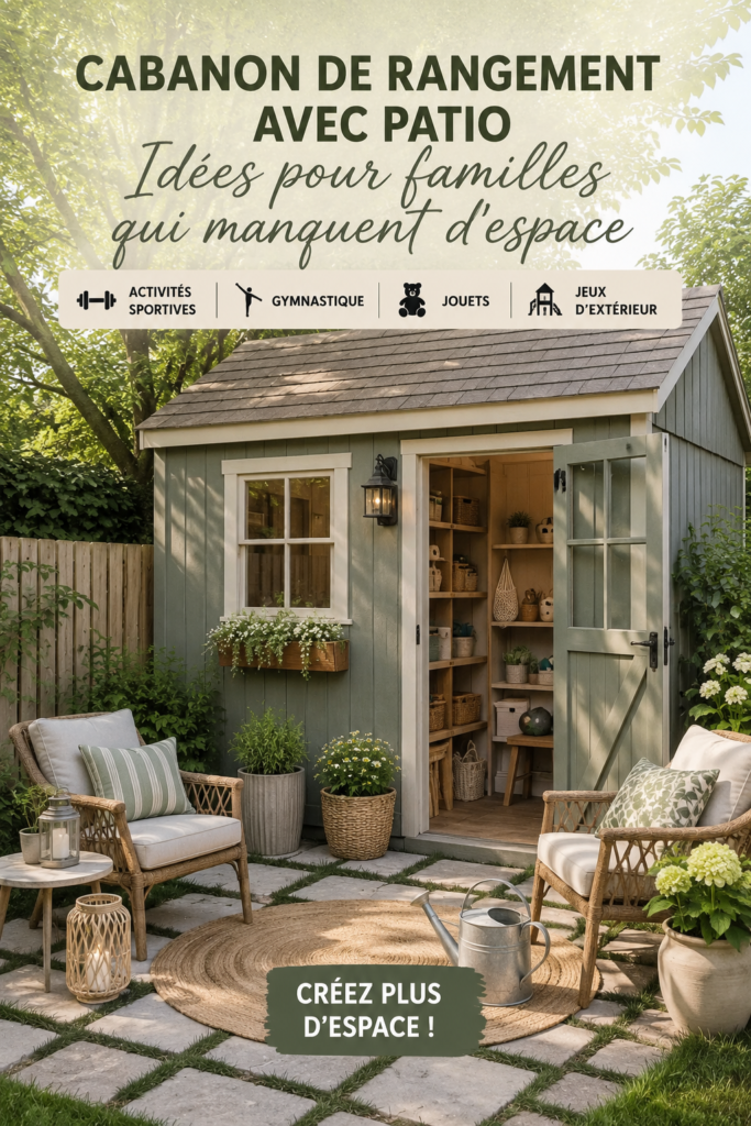 Cabane de jardin esthétique avec patio confortable, renforçant l'espace extérieur