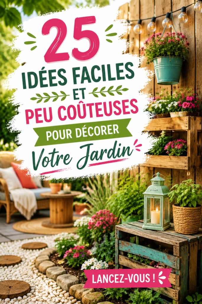 Un jardin coloré avec des décorations simples et abordables