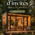 Studio d'invités dans un jardin, décoré de manière chaleureuse et accueillante.