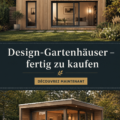 Maison de jardin moderne intégrée dans un jardin coloré