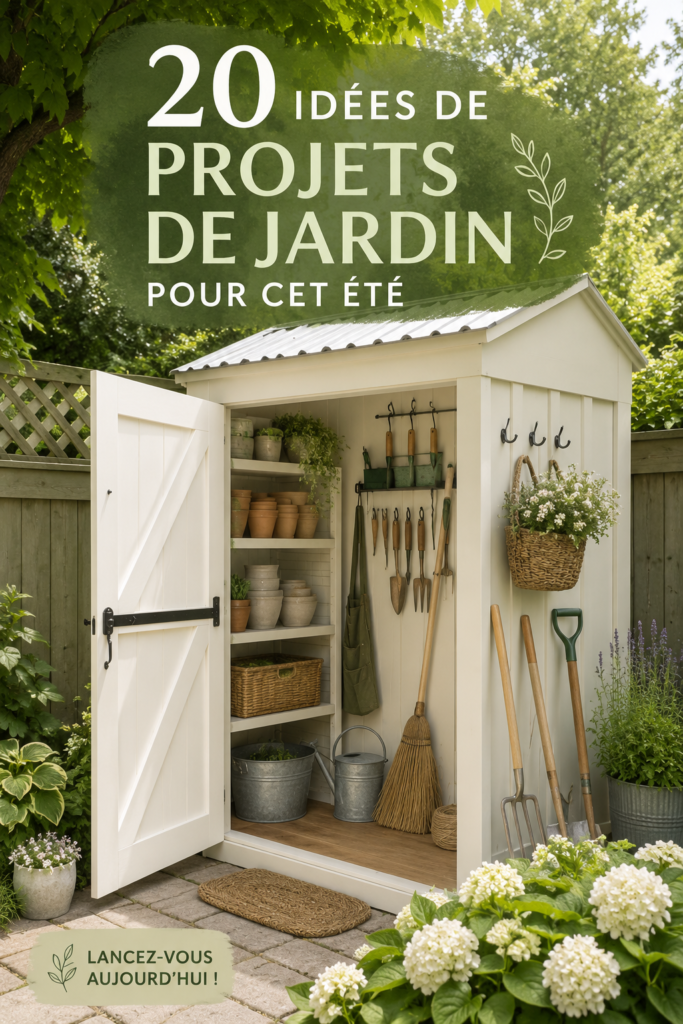 Un jardin fleuri et aménagé pour l'été avec des plantes colorées et un espace détente.