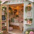 Aménagement d'un jardin moderne avec des plantes et du mobilier extérieur