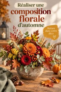 Composition florale d'automne avec des fleurs colorées et des feuillages