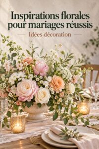 Bouquet de fleurs blanches et roses pour un mariage élégant