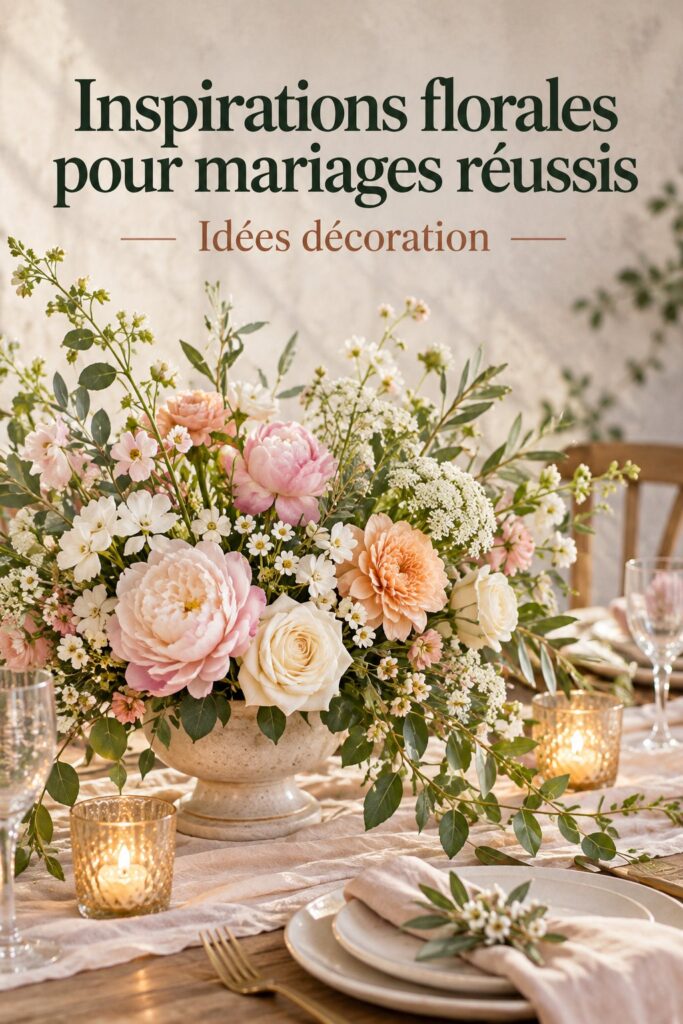 Bouquet de fleurs blanches et roses pour un mariage élégant