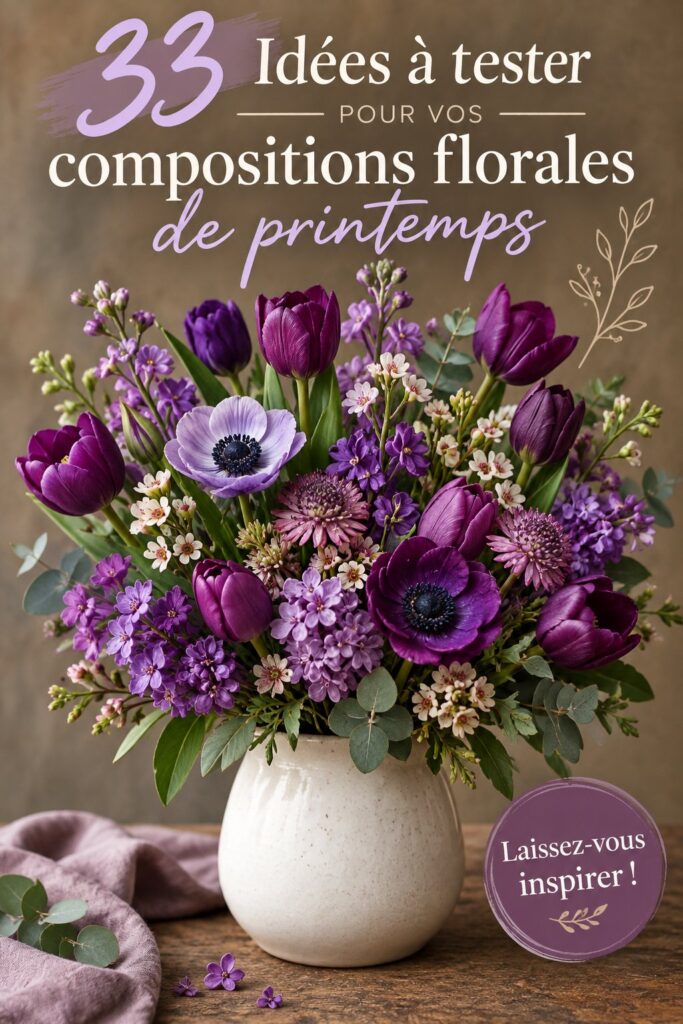 Un arrangement floral printanier coloré dans un jardin en fleurs.