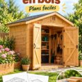 Abri de jardin en bois construit dans un jardin fleuri