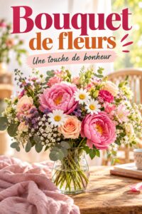 Bouquet de fleurs colorées dans un vase sur une table de jardin