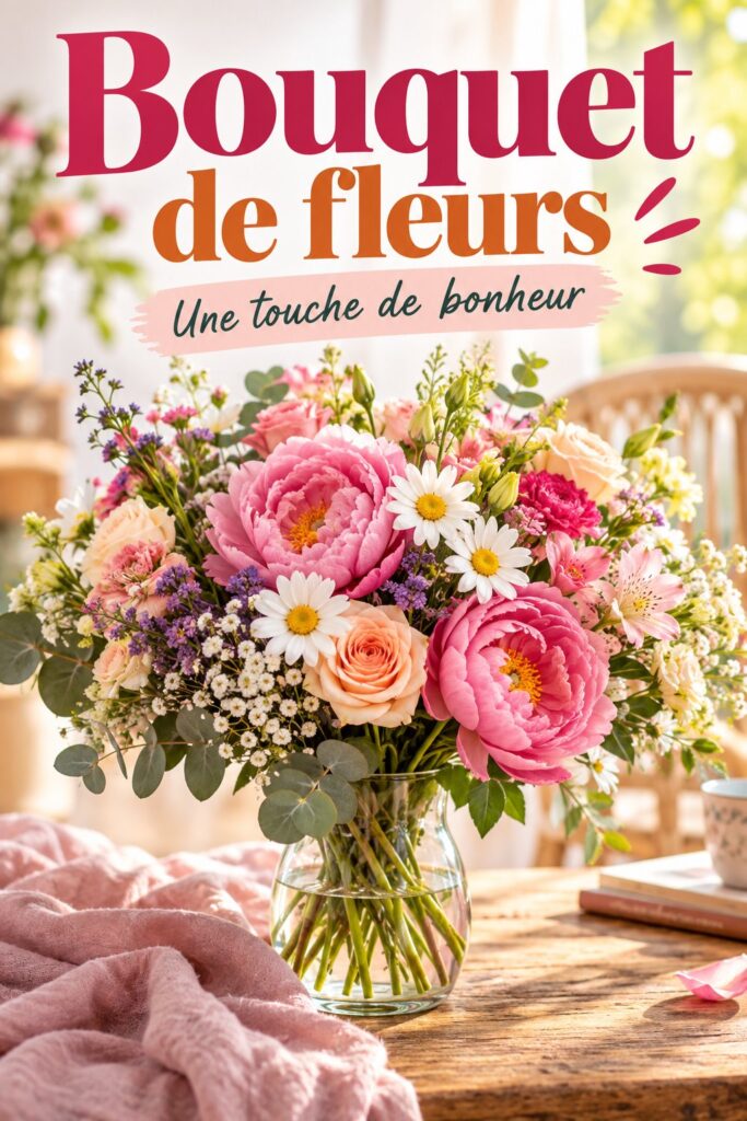 Bouquet de fleurs colorées dans un vase sur une table de jardin