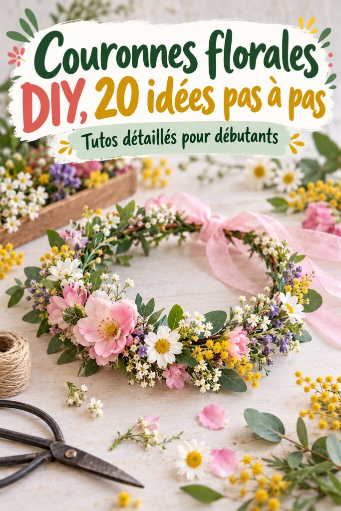Couronne de fleurs colorées dans un jardin ensoleillé