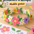Couronne de fleurs en papier colorée pour le printemps, ajoutant une touche décorative à un jardin.