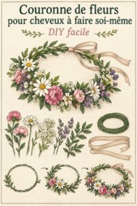 Une couronne de fleurs aux couleurs vives inspirée de la culture ukrainienne, ornant une porte d'entrée.