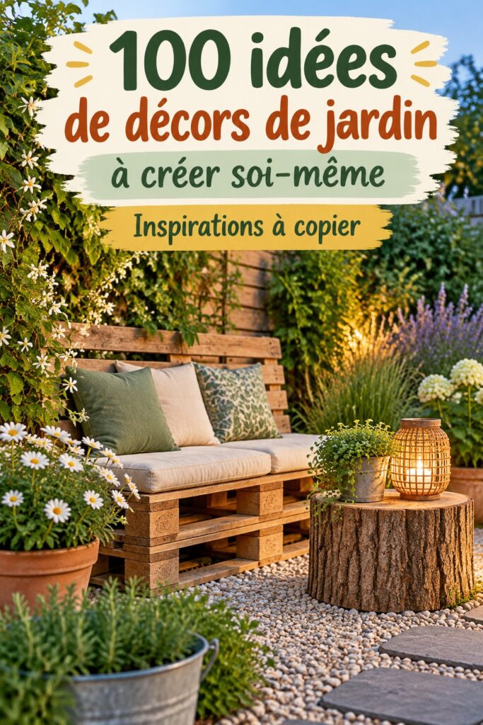Un jardin coloré avec des décorations DIY inspirantes.