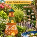 Ornements de jardin faits maison en bois et métal