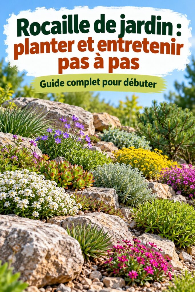 Un magnifique jardin de rocaille avec des plantes variées et des pierres décoratives.